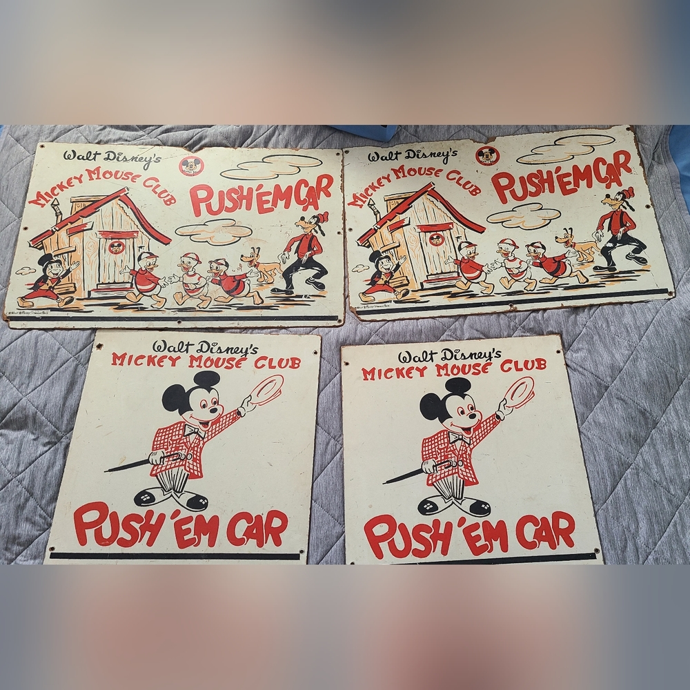 Vintage 1950s Mickey Mouse Signs